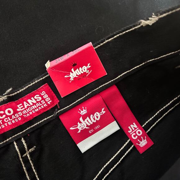 Vintage DS JNCO Black Wide Leg Jeans Sz 32 - Picture 11 of 11